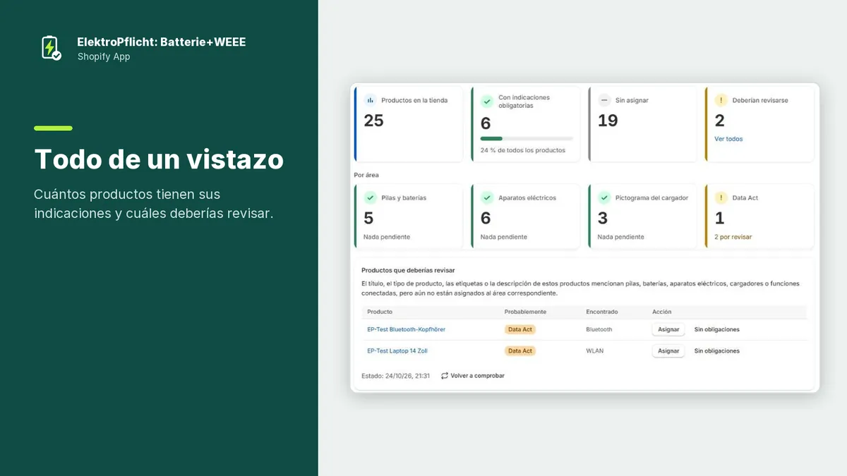 Captura de pantalla de la app ElektroPflicht: Todo de un vistazo