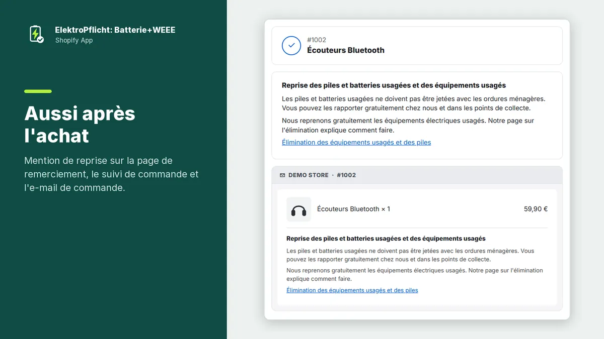 Capture d’écran de l’application ElektroPflicht: Aussi après l'achat