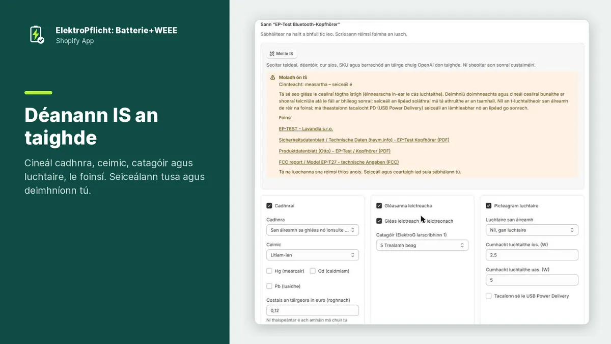 Gabháil scáileáin den aip ElektroPflicht: Déanann IS an taighde