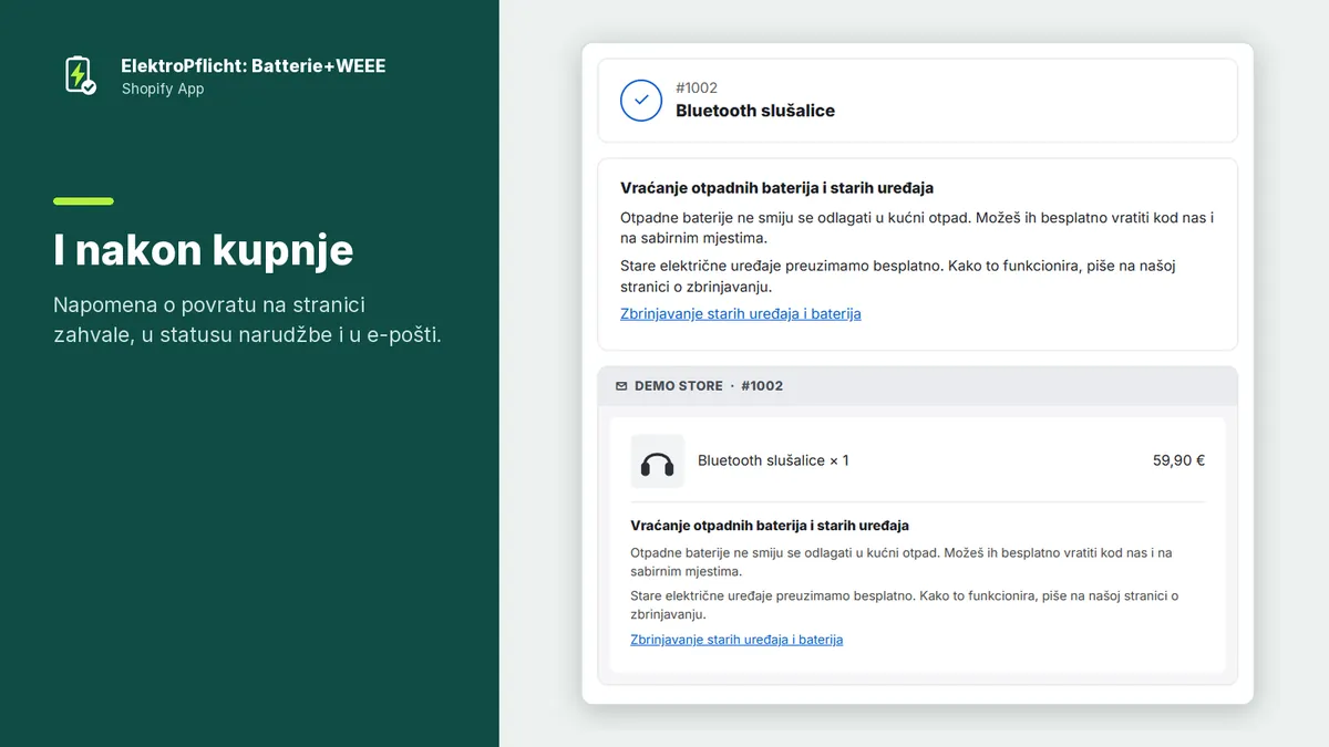 Snimka zaslona aplikacije ElektroPflicht: I nakon kupnje