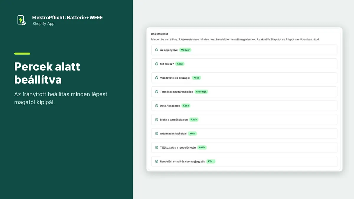 Az ElektroPflicht app képernyőképe: Percek alatt beállítva