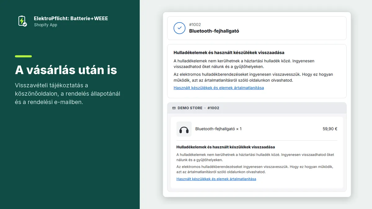 Az ElektroPflicht app képernyőképe: A vásárlás után is