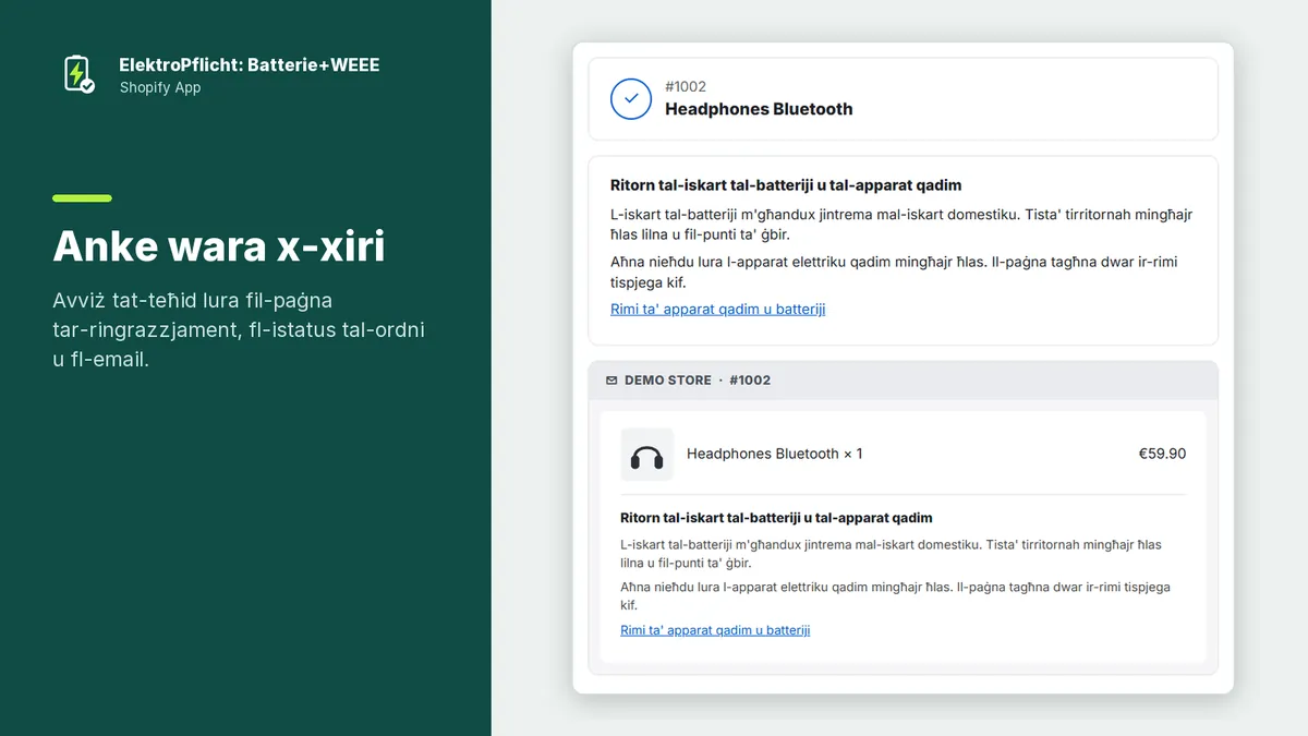 Screenshot tal‑app ElektroPflicht: Anke wara x-xiri