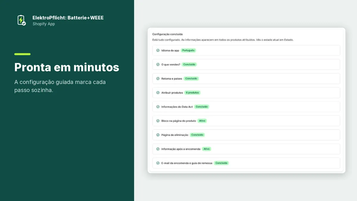 Captura de ecrã da app ElektroPflicht: Pronta em minutos