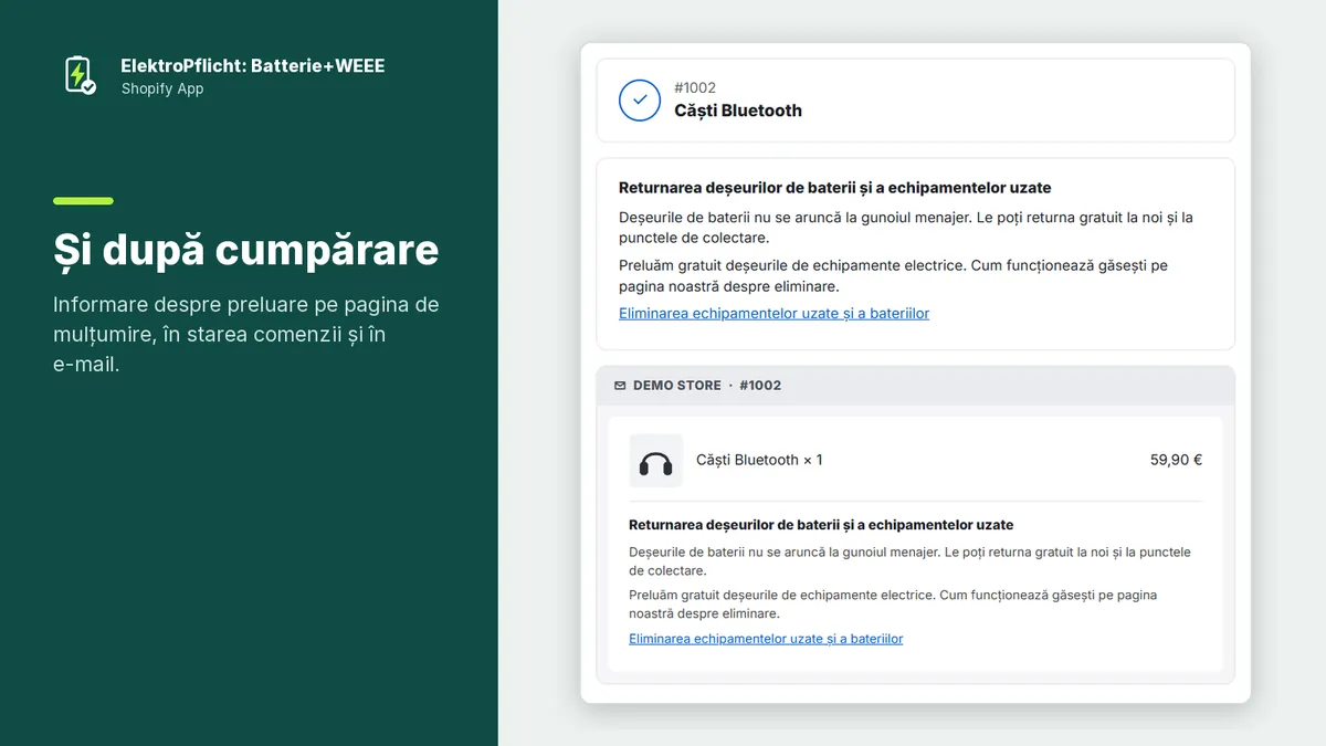 Captură de ecran a aplicației ElektroPflicht: Și după cumpărare